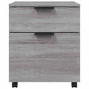 arkivskab med hjul 45x38x54 cm konstrueret træ grå sonoma-eg