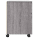 arkivskab med hjul 45x38x54 cm konstrueret træ grå sonoma-eg
