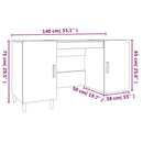 skrivebord 140x50x75 cm konstrueret træ brun egetræsfarve
