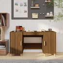 skrivebord 140x50x75 cm konstrueret træ brun egetræsfarve