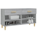skoskab 102x35x55 cm konstrueret træ grå sonoma-eg