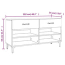 skoreol 102x35x55 cm konstrueret træ røget egetræsfarve