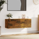 vægskab 100x36,5x35 cm konstrueret træ røget egetræsfinish