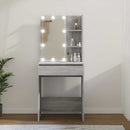 makeupbord med LED-lys 60x40x140 cm grå sonoma-eg
