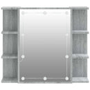 spejlskab med LED-lys 70x16,5x60 cm grå sonoma-eg