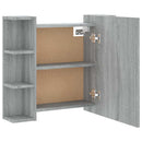 spejlskab med LED-lys 70x16,5x60 cm grå sonoma-eg
