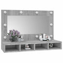 spejlskab med LED-lys 90x31,5x62 cm grå sonoma-eg