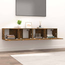 tv-skabe 2 stk. 80x30x30 cm konstrueret træ røget egetræ
