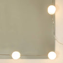 makeupbord med LED-lys 96x40x142 cm røget egetræsfarve