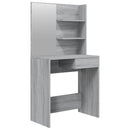 makeupbord med spejl 74,5x40x141 cm grå sonoma-eg