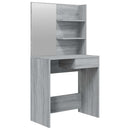 makeupbord med spejl 74,5x40x141 cm grå sonoma-eg