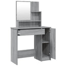 makeupbord med spejl 86,5x35x136 cm grå sonoma-eg