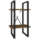 bogreol m. 2 hylder 40x30x70 cm konstrueret træ brun egetræ