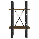 bogreol m. 2 hylder 40x30x70 cm konstrueret træ brun egetræ