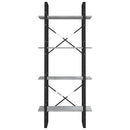 bogreol m. 4 hylder 60x30x140 cm konstrueret træ grå sonoma