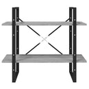bogreol m. 2 hylder 80x30x70 cm konstrueret træ grå sonoma