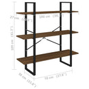 bogreol 100x30x105 cm konstrueret træ sonoma-eg