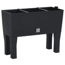 høj plantekasse 60x25x46 cm PP-rattan antracitgrå