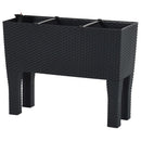 høj plantekasse 60x25x46 cm PP-rattan antracitgrå