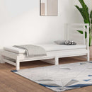 daybed med udtræk 2x(90x200) cm massivt fyrretræ hvid