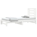 daybed med udtræk 2x(90x190) cm massivt fyrretræ hvid