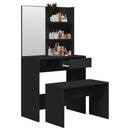 makeupbord 74,5x40x141 cm sort