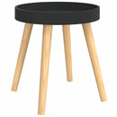 sidebord 38x38x40 cm konstrueret træ og massivt fyrretræ sort