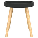 sidebord 38x38x40 cm konstrueret træ og massivt fyrretræ sort