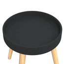 sidebord 38x38x40 cm konstrueret træ og massivt fyrretræ sort