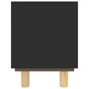 tv-bord 105x30x40 cm massivt fyrretræ og naturlig rattan sort