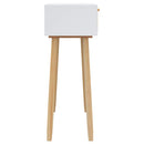 konsolbord 80x30x75 cm massivt fyrretræ og naturlig rattan hvid