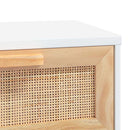 konsolbord 80x30x75 cm massivt fyrretræ og naturlig rattan hvid