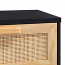 konsolbord 80x30x75 cm massivt fyrretræ naturlig rattan sort