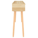 konsolbord 105x30x75 cm massivt fyrretræ naturlig rattan brun