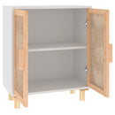 skænk 60x30x70 cm massivt fyrretræ og naturlig rattan hvid
