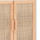 skænk 60x30x70 cm massivt fyrretræ og naturlig rattan hvid