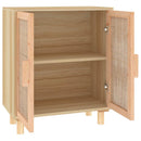 skænk 60x30x70 cm massivt fyrretræ og naturlig rattan brun