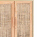 skænk 60x30x70 cm massivt fyrretræ og naturlig rattan brun