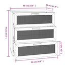 skænk 60x30x70 cm massivt fyrretræ og naturlig rattan hvid