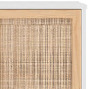 skænk 105x30x60 cm massivt fyrretræ og naturlig rattan hvid