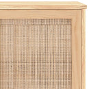 skænk 105x30x60 cm massivt fyrretræ og naturlig rattan brun