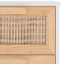 skænk 40x30x90 cm massivt fyrretræ og naturlig rattan hvid