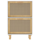 skoskab 52x25x80 cm konstrueret træ og naturlig rattan hvid