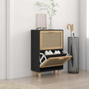 skoskab 52x25x80 cm konstrueret træ og naturlig rattan