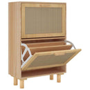 skoskab 52x25x80 cm konstrueret træ og naturlig rattan brun