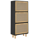 skoskab 52x25x115 cm konstrueret træ og naturlig rattan