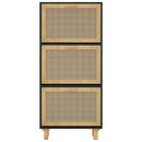 skoskab 52x25x115 cm konstrueret træ og naturlig rattan