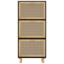 skoskab 52x25x115 cm konstrueret træ og naturlig rattan