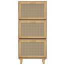 skoskab 52x25x115 cm konstrueret træ og naturlig rattan brun