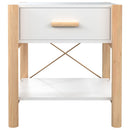 sengeborde 2 stk. 42x38x45 cm konstrueret træ hvid